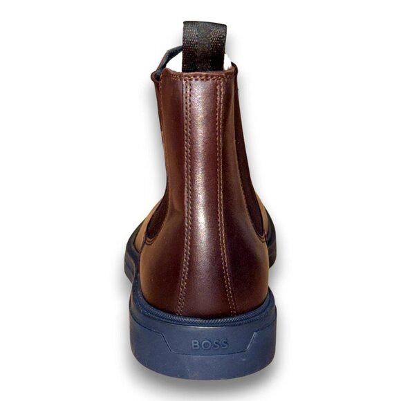 BOSS Calev Chelsea Boots Men's Dark Brown Leather US 7 (UK 6 EU 40) MSRP $230 - Picture 3 of 5